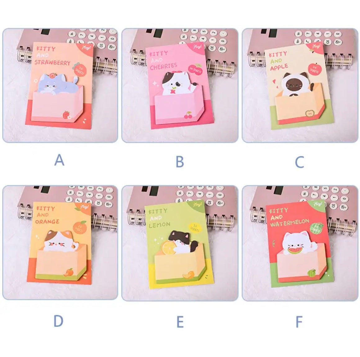 Adorable Kitty Fruit Sticky Notes
