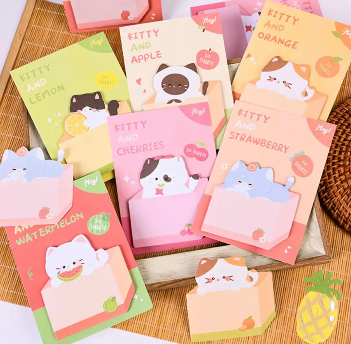 Adorable Kitty Fruit Sticky Notes